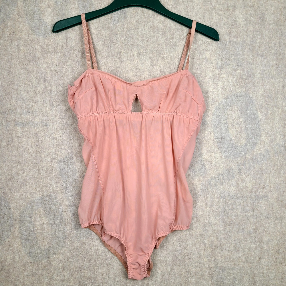 Revolve We Are HAH Under The Wire Copper Rose Mesh Underwire Bodysuit Sz LARGE